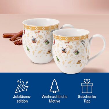 Villeroy & Boch Toy's Delight: Сніданок на двох - сервіз для двох осіб (6 предметів), білий/червоний, святковий дизайн