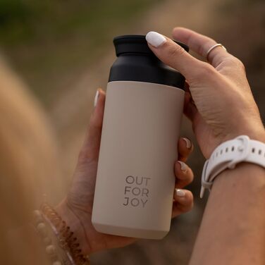 Термокружка з нержавіючої сталі 350 мл | Термокружка для кави/чаю з собою | З подвійними стінками, ізольована, не протікає | Travel Tumbler | Зберігає тепло 4 години / холод 8 годин (Бежевий Ivory)