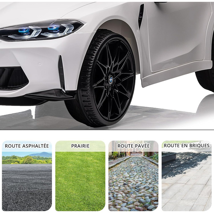 Дитячий електромобіль BMW M4 ліцензійний 12V, з пультом ДУ, світло, музика, для дітей від 3 років, білий