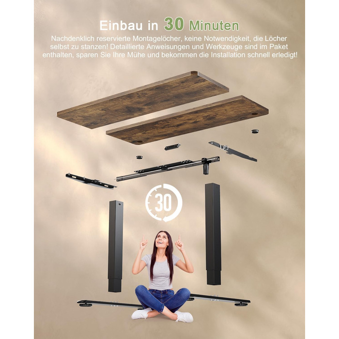 Регульований стіл JUMMICO 80x60 см з USB-роз'ємом: електричний, ергономічний, для офісу та дому