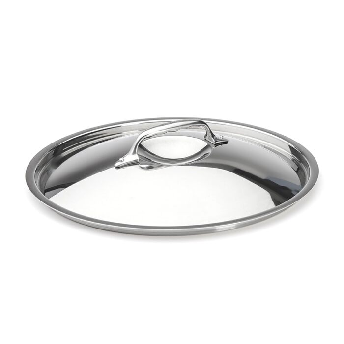 Кришка для каструлі De Buyer зі сталі з чавунною ручкою, діаметр 16 см, срібляста (3709.16N)