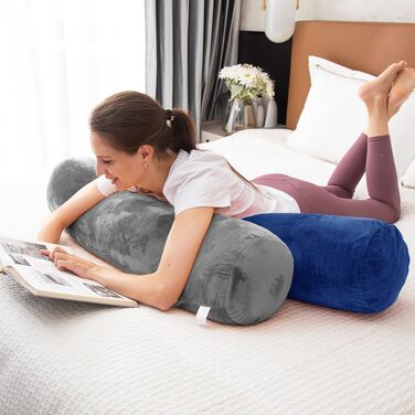 Подушка для сну на весь тіло AS AWESLING з ефектом пам'яті (Memory Foam), 90 x 20 см, бордова, з чохлом — для дорослих та тих, хто спить на боці