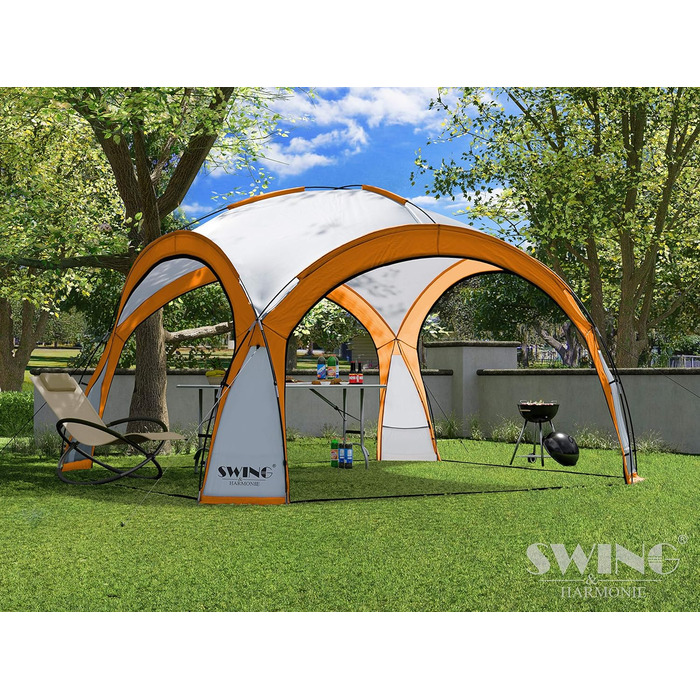 Альанка Swing & Harmonie DomeShelter 3,6x3,6 м з підсвічуванням помаранчева