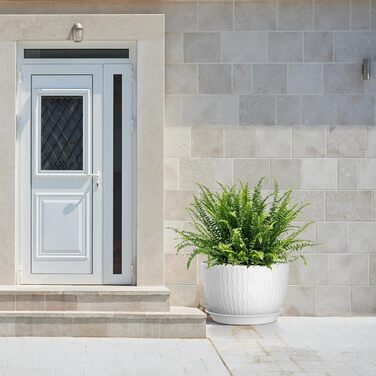 Набір горщиків для квітів з системою поливу (3 шт.) 30/25/22 см, білі