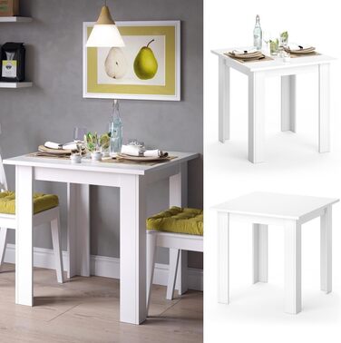 Стіл кухонний Vicco Karlos, 80x80 см, антрацит, колір білий