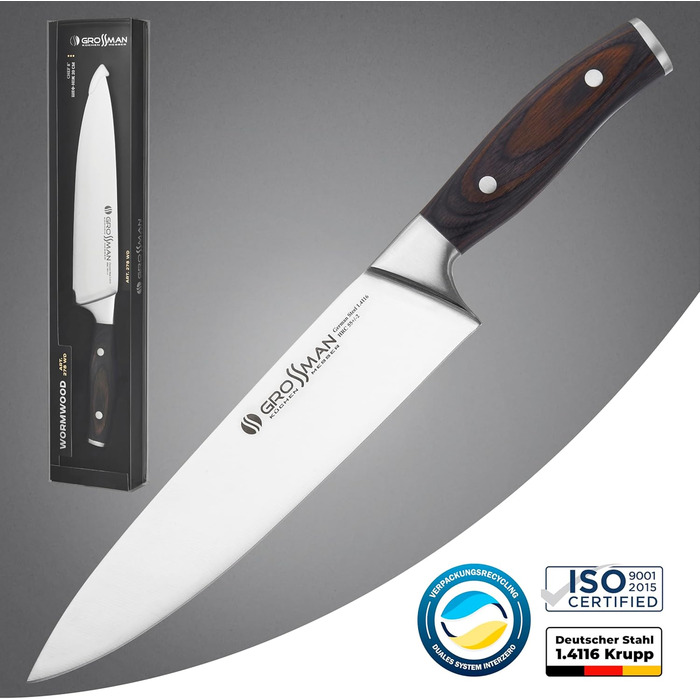 Ніж кухарський Grossman 282ON, 33 см, з нержавіючої сталі, ергономічна ручка