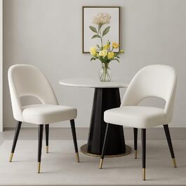 Набір з 2-х м'яких крісел з велюру для вітальні/кухні. Сучасний дизайн, без підлокітників, металеві ніжки (Бежевий)