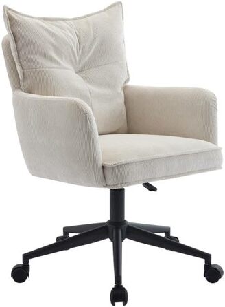 Офісний стіл Pascal Morabito BATARU - крісло з велюру, кремово-чорне, регульована висота