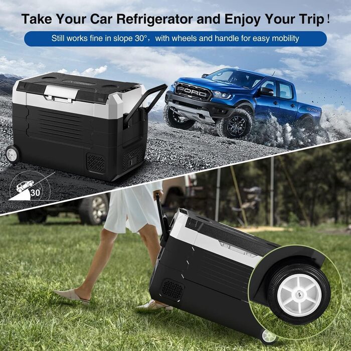Кühlbox AAOBOSI Kompressor 45L з WiFi-керуванням, -20°C, 12/24/240V для авто, вантажівки, човна, кемпінгу