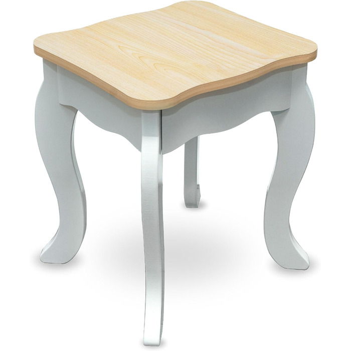 Детський туалетний столик Mamabrum XXL з дерева з пуфом та LED-дзеркалом – для дівчаток віком від 3 років з висувною шухлядою та аксесуарами для краси – ігровий набір та письмовий стіл MAM240 DRESSER