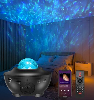 Проектор для зоряного неба Amouhom Bluetooth 5.0 4 рівня яскравості чорний