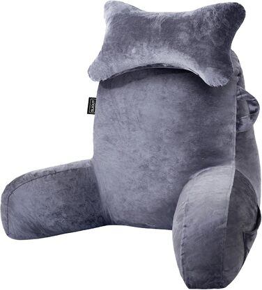 Підголівник для ліжка з кишенею, сірий - зручний диванчик для читання, перегляду телевізора та ігор