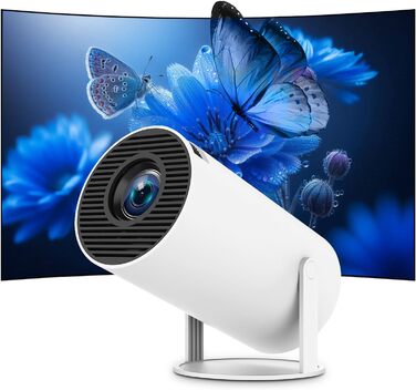 Міні-проектор Video-Beamer 4K/1080p Full HD з Wi-Fi 6, Bluetooth 5.2 та автоматичною корекцією трапеції. Підходить для Android, Netflix, PS5, HDMI, USB.