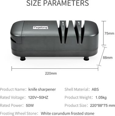Електричний точило для ножів Pegelong S820 - точило для ножів та викруток, кут заточування 12.6 градусів