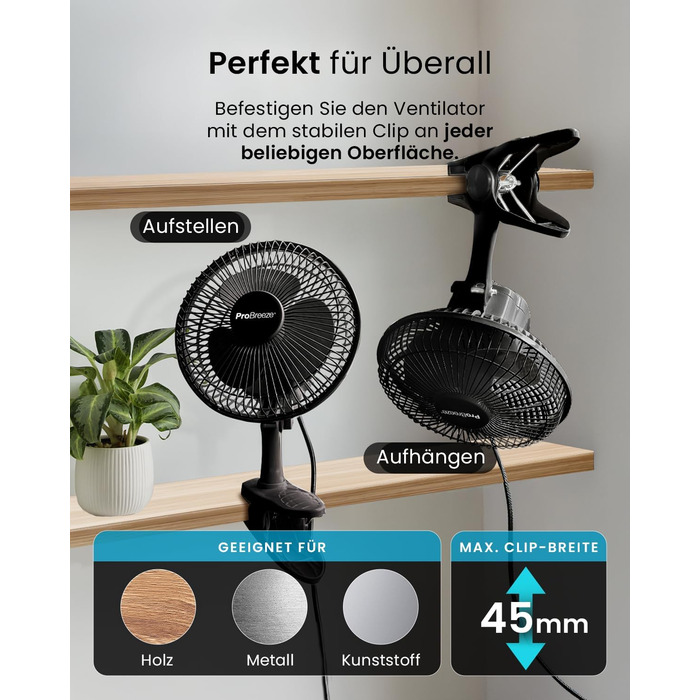 Вентилятор Pro Breeze AirFlo Standventilator 109 см з пультом та LED-дисплеєм – 2 режими, осциляція, 29 дБ, регулювання висоти, енергоефективний для спальні, офісу та дому (Чорний)