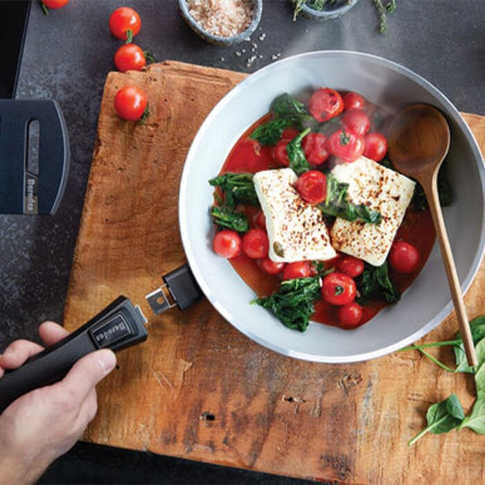 Набір сковорідок Berndes b.perfect 2 шт. - універсальна сковорода 24/28 см, знімний ручка, для всіх плит, антипригарне покриття, алюміній, без PFAS, чорний