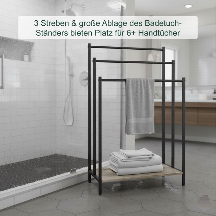 Підставка для рушників з полицею Relaxdays