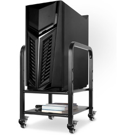 Підставка для комп'ютера 360Tronics - регульована, 2-ярусна, для Mini/Mid Tower, з колесами, для дому та офісу