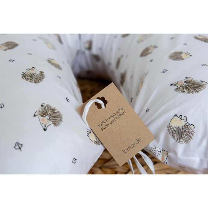 Подушка для вагітних LOOLAY 170 см - подушка для годування, подушка для сну на боці, 100% бавовна, знімний чохол, подушка для вагітних (Іжачок)