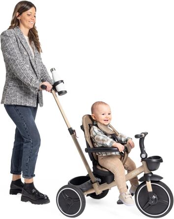 Триколісний велосипед Chicco 4-в-1 бежевий: від 6 місяців до 4 років, знімний капюшон, EVA колеса, телескопічна ручка