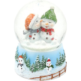 Снігова куля Санта-Клаус з ялинкою і собакою на багато прикрашеному постаменті, Розміри L / W/ H 6,5 x 6,5 x 9 см Сфера Ø 6,5 см. (діти снігу)