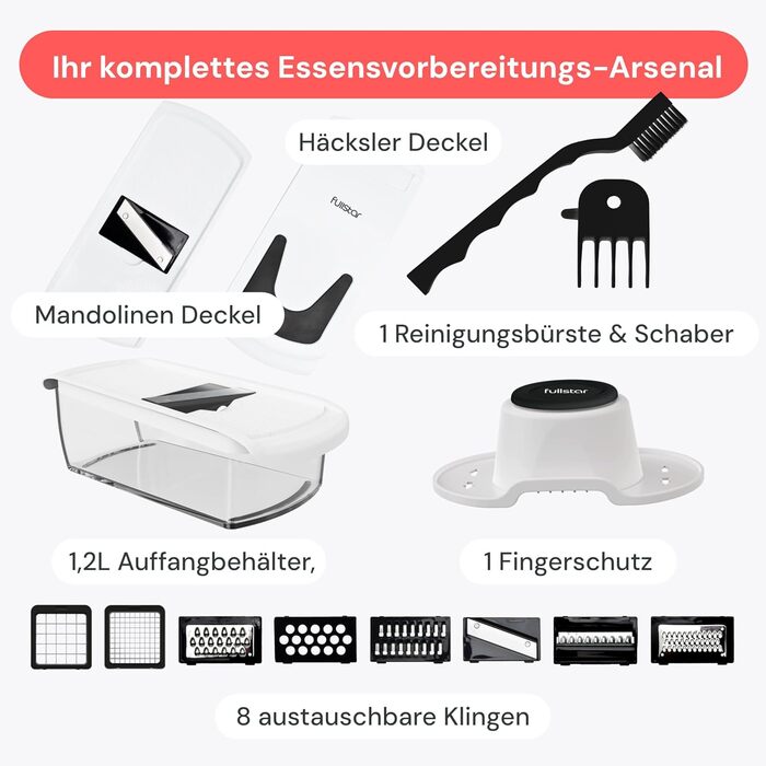 Многофункціональний овочевий слайсер-терка Mandoline 10-в-1 (білий) - для овочів, фруктів, сиру, цибулі, картоплі, огірків, жульєни