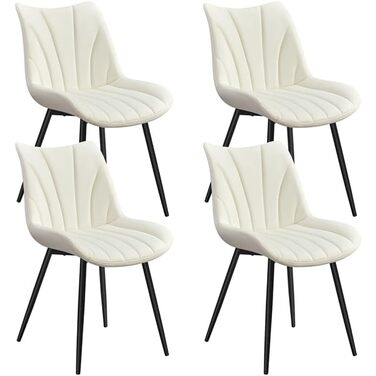 Набір з 4-х обідніх стільців Yaheetech, м'яке крісло з оксамитовою подушкою та металевими ніжками, для кухні, вітальні, обідньої кімнати, до 150 кг