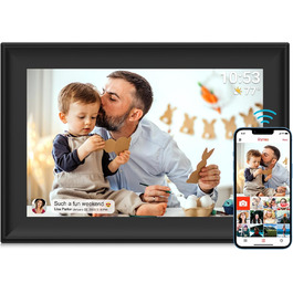Цифровий фоторамка з Wi-Fi, 10.1 дюйма, сенсорний екран, 32GB, Frameo
