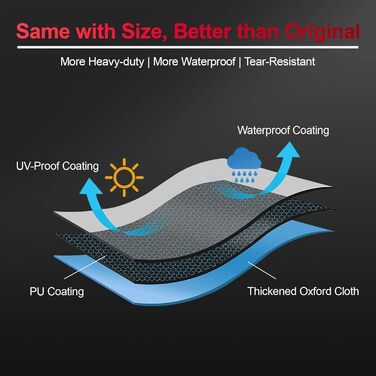 Захисний чохол для парасольки Zettum, 3-4 м, водонепроникний, 600D Oxford PU, UV-стійкий, для саду, 260x42x81/56 см