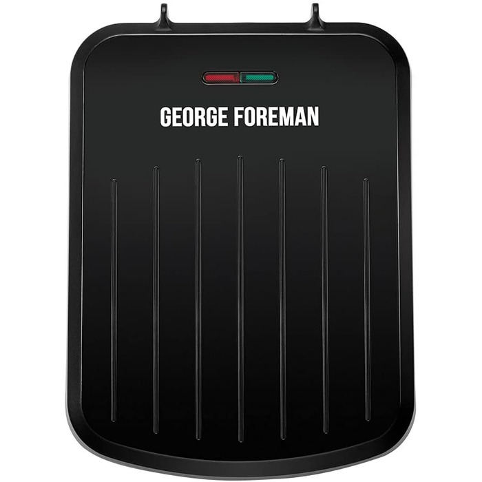 Малий гриль George Foreman 25800 - Універсальна сковорода, конфорка та тости з швидким нагріванням і легким очищенням, чорний