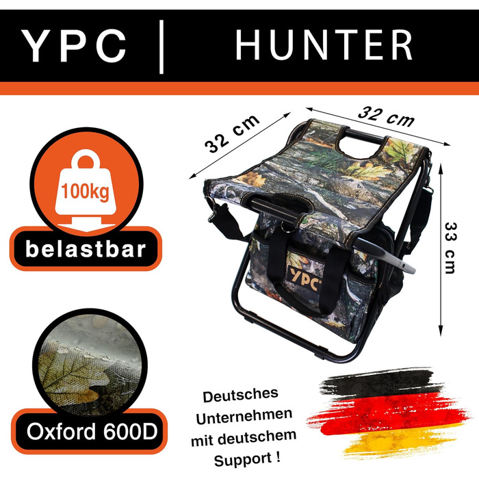 Набір складних табуретів YPC Hunter із сумкою для перенесення 33x32x30 см 100 кг вантажопідйомність, табурет для рибальських аксесуарів, спорядження для кемпінгу та активного відпочинку, складаний стілець, складаний табурет, кемпінгове крісло складне, скл