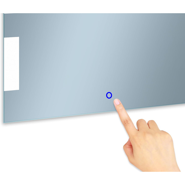 Дзеркало для ванної кімнати 50x70 см з підсвічуванням LED, сенсорний вимикач, бічне підсвічування