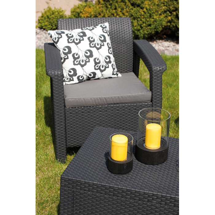 Комплект садових меблів Allibert із пластику, сірий, 3 предмети