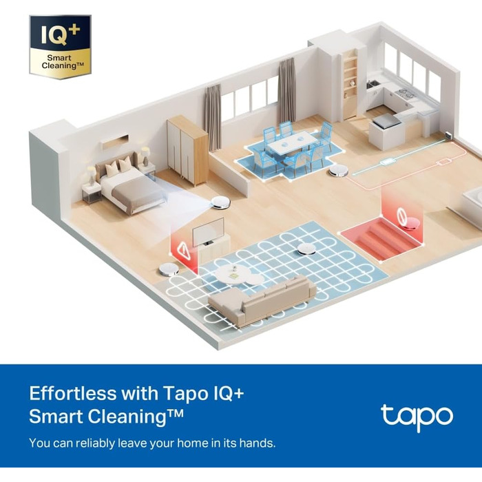 Робот-пилосос Tapo RV20 Max з функцією миття, 5300Pa, LiDAR-навігація, сумісний з Alexa & Google Assistant, білий