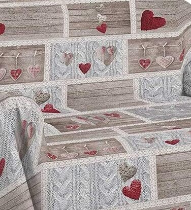 Плед диванний барвистий візерунок Шеббі Шик 250 x 290 см - Універсальний бавовняний плед - Літнє покривало Granfoulard Літня ковдра Двоспальне ліжко - Ross Red 2 Piazze - 250X290