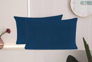 Накидка на подушку одноразова 2 шт. плюшева плюшева синя 40x80 см
