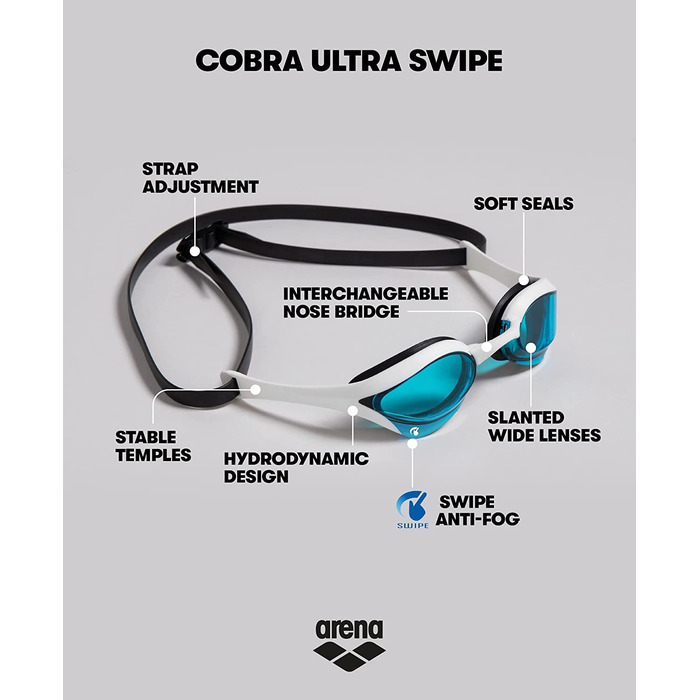 Чоловічі захисні окуляри ARENA Cobra Ultra (1 комплект) (рожево-рожево-білі, NS, купання)