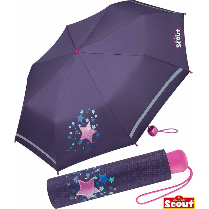 Дитячий кишеньковий парасольку Scout зі світловідбиваючими смужками Sweet Stars