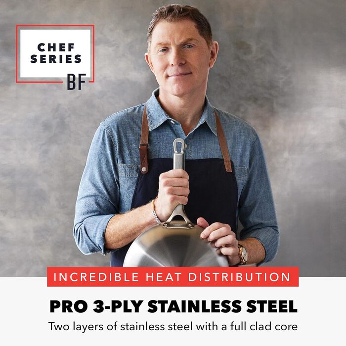 Набір сковорідок GreenPan x Bobby Flay: 20.3 см та 25.4 см, професійні, тришарові, з антипригарним покриттям, індукційні, для посудомийної машини