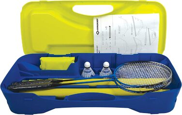 Компактний набір для бадмінтону з черепахою, що включає сітку, 2 ракетки і 2 м'ячі, в зручному пластиковому футлярі, 970992 синій Одиночний