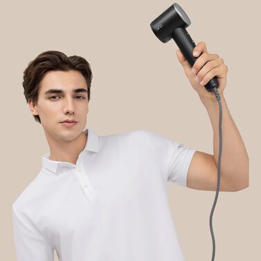 Високошвидкісний іонний фен для волосся AINA з безщітковим двигуном 160 000 об/хв, набір з дифузором, гребінцем та соплом, чорний (3A)