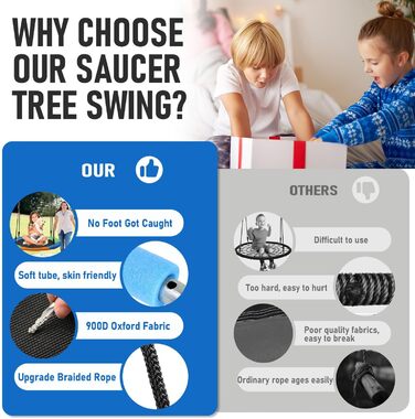 Шоукель Favuit Nestschaukel: регульована висота, Ø 110 см, для дітей та дорослих (до 227 кг)