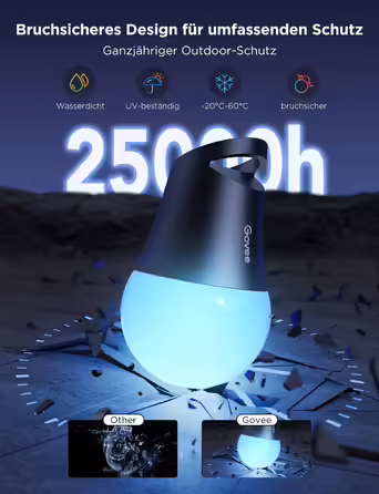 Розумний гірлянда Govee для вулиці 30 м, RGBIC, димовані теплі LED-лампочки, 47 сцен, IP65, для тераси, двору, керування через Alexa та додаток