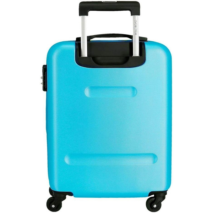 Валіза ручної поклажі Roll Road з ABS-пластику, кодований замок, 4 колеса, блакитний колір, набір
