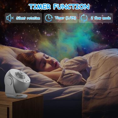 Проектор зоряного неба Planetarium Sternenprojektor: 13 в 1 LED проєктор галактики, 12 слайдів, нічник для дітей, сірий
