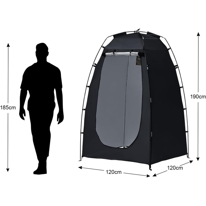 CLIPOP Намет Pop-Up, водонепроникний, легкий, одношаровий, для весняного кемпінгу, простий у встановленні – для пляжу, походів, фестивалів, на відкритий простір, чорний
