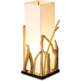 Настільна лампа / настільна лампа з переробленої деревини - дерев'яна лампа з коряги 20x20см 50см заввишки - кожна лампа унікальна білого кольору