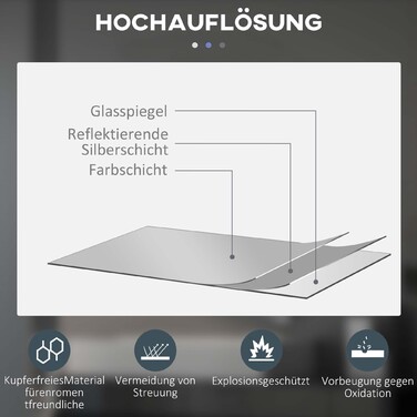 Дзеркало для ванної кімнати з LED-підсвіткою, змінним кольором світла, функцією запобігання запотіванню, сенсорним вимикачем, захистом IP44, діаметром 60 см, біле