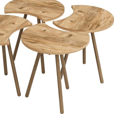 Журнальний столик Højer в комплекті з 4 шт. Стіл гніздовий 48 х 45 х 32 см Стіл для вітальні Журнальний столик під дерево