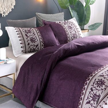 Комплект постільної білизни WONGS BEDDING 135x200 см, 2 шт. и, мікрофібра, фіолетова, на блискавці